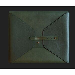 Luxury Leather Document Holder 220 Central Park South Olive Green Portfolio
